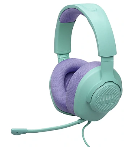 JBL Quantum 100M2 laidinės žaidimų ausinės su mikrofonu, Violetinės ir elektrinės spalvos