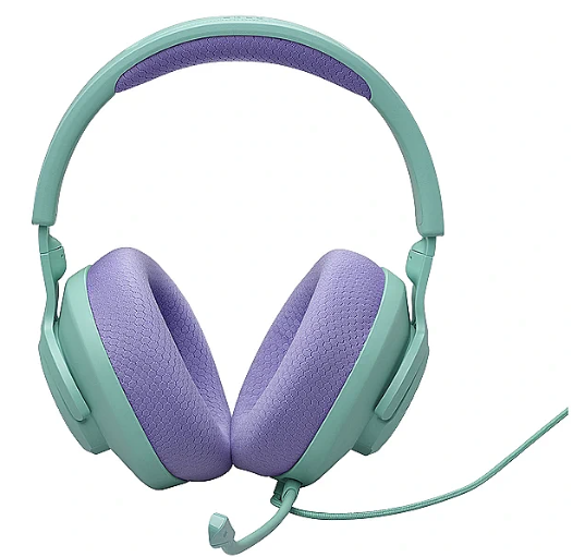 JBL Quantum 100M2 laidinės žaidimų ausinės su mikrofonu, Violetinės ir elektrinės spalvos