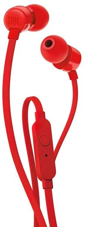 Į ausis įkišamos ausinės su mikrofonu JBL Tune T160, Raudonos