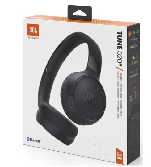 Belaidės ausinės JBL T520, Juodos spalvos