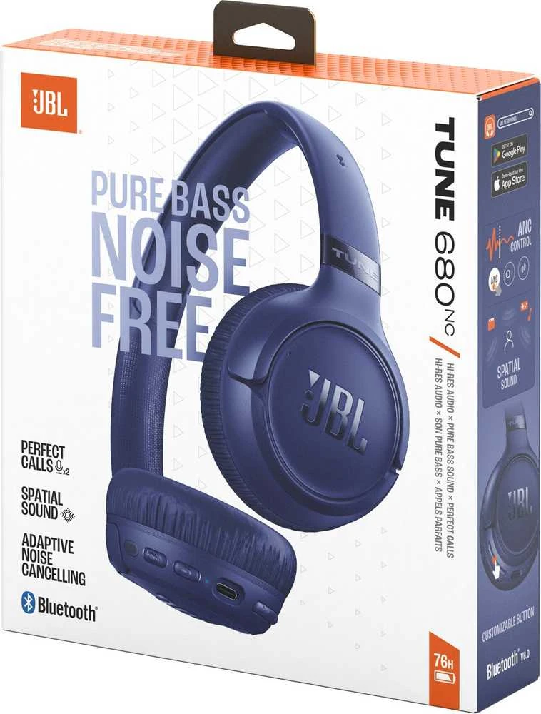 JBL Tune 680NC Bluetooth Belaidės Ant ausų uždedamos Ausinės Mėlyna EU
