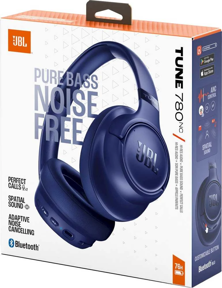 JBL Tune 780NC Bluetooth Belaidės Ant ausų uždedamos Ausinės Mėlyna EU