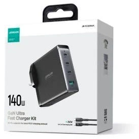 Įkroviklis GaN UK Joyroom JR-TCG05UK 140W 3x USB-C USB-A + kabelis USB-C / USB-C 240W 1.2m