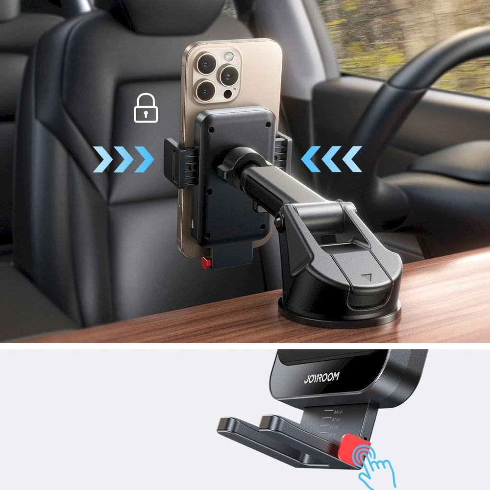 Joyroom JR-ZS241S car mount with inductive charger skirtas dashboard – juodos spalvos