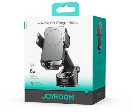 Joyroom JR-ZS241S car mount with inductive charger skirtas dashboard – juodos spalvos