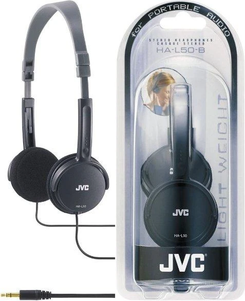 Lengvos ir stilingos ausinės JVC HA-L50BE 46g, juodos