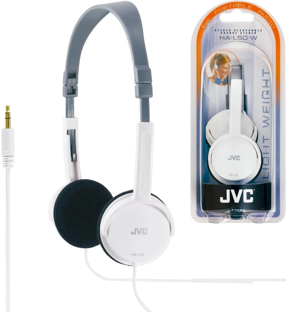 Lengvos ir stilingos ausinės JVC HA-L50WE 46g, baltos