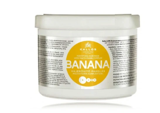 Drėkinanti kaukė plaukams su vitaminų kompleksu Kallos BANANA Fotifying Hair Mask 1000 ml