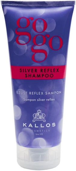Kallos Cosmetics Gogo Sidabrinis Reflex Šampūnas spalvą saugantis šampūnas šviesiems plaukams, 200 ml