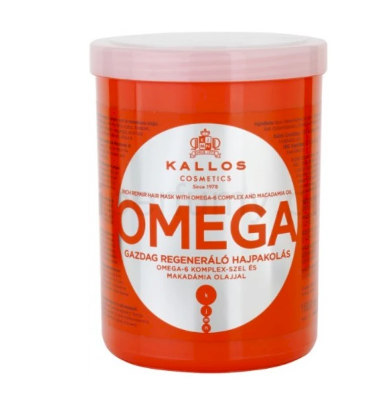 Kaukė sausiems pažeistiems plaukams Kallos OMEGA Rich Repair Hair Mask 1000 ml