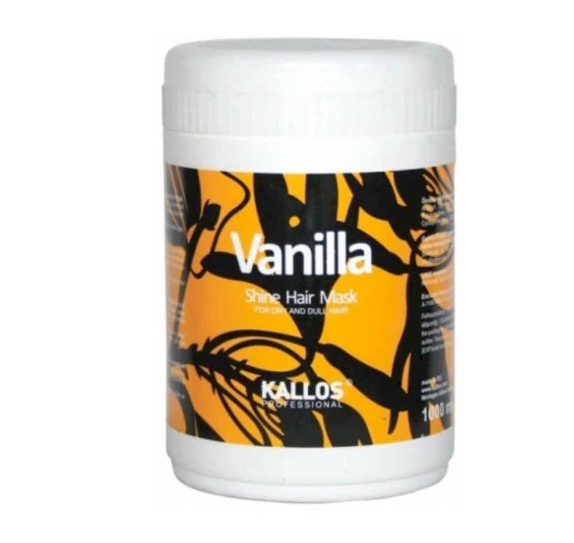 Kaukė sausiems plaukams suteikianti blizgesio Kallos Vanilla Shine Hair Mask 1000 ml