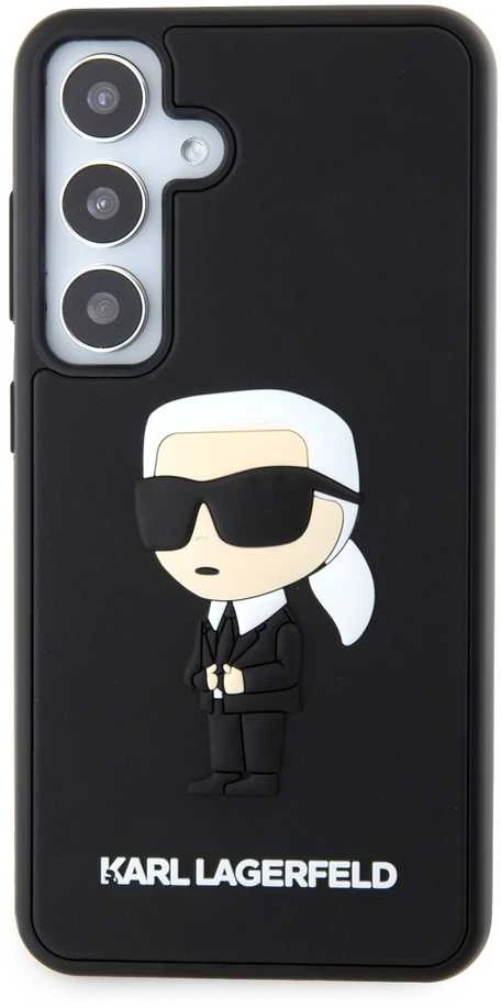 Karl Lagerfeld KLHCS24S3DRKINK S24 S921 juodos spalvos kietas dėklas 3D Rubber Ikonik