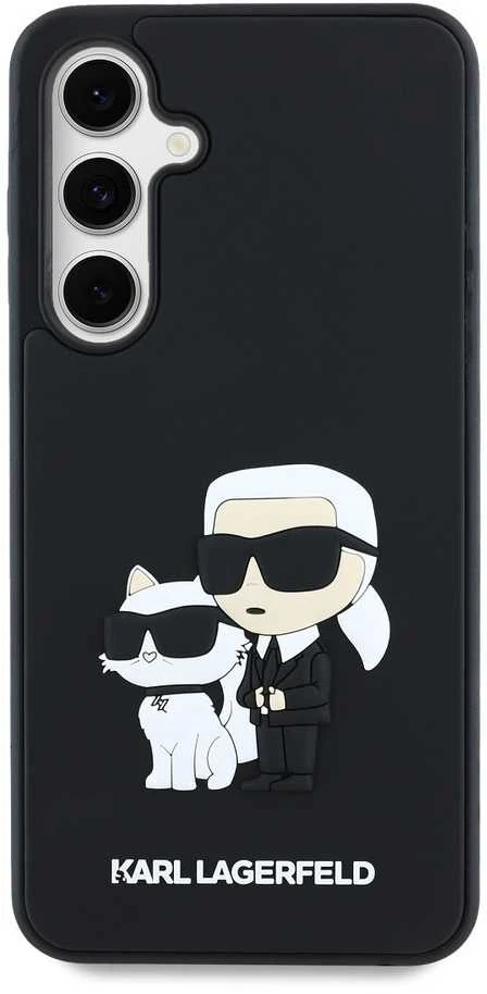 Karl Lagerfeld KLHCS24FE3DRKCNK S24 FE S721 dėklas telefonui juodos spalvos hardcase 3D Rubber Karl&Choupette