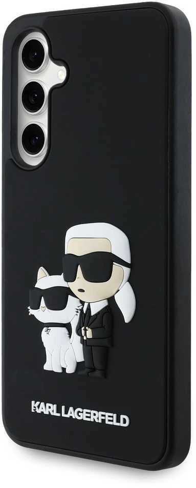 Karl Lagerfeld KLHCS24FE3DRKCNK S24 FE S721 dėklas telefonui juodos spalvos hardcase 3D Rubber Karl&Choupette