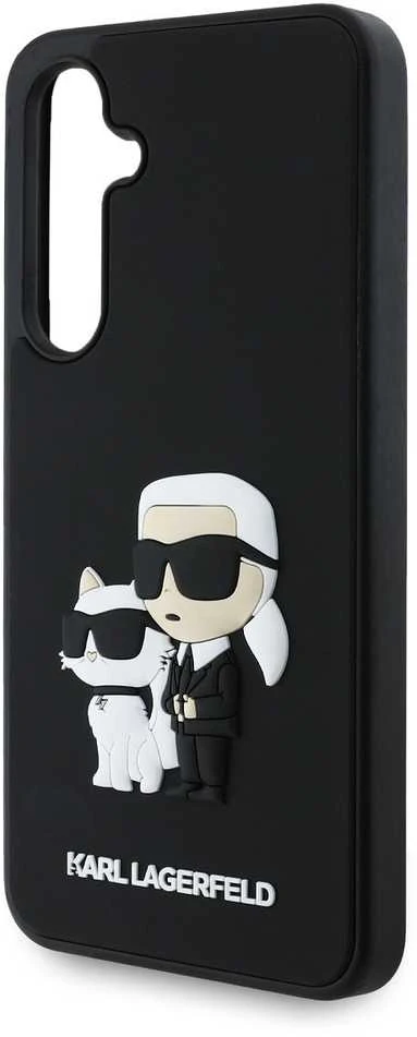 Karl Lagerfeld KLHCS24FE3DRKCNK S24 FE S721 dėklas telefonui juodos spalvos hardcase 3D Rubber Karl&Choupette