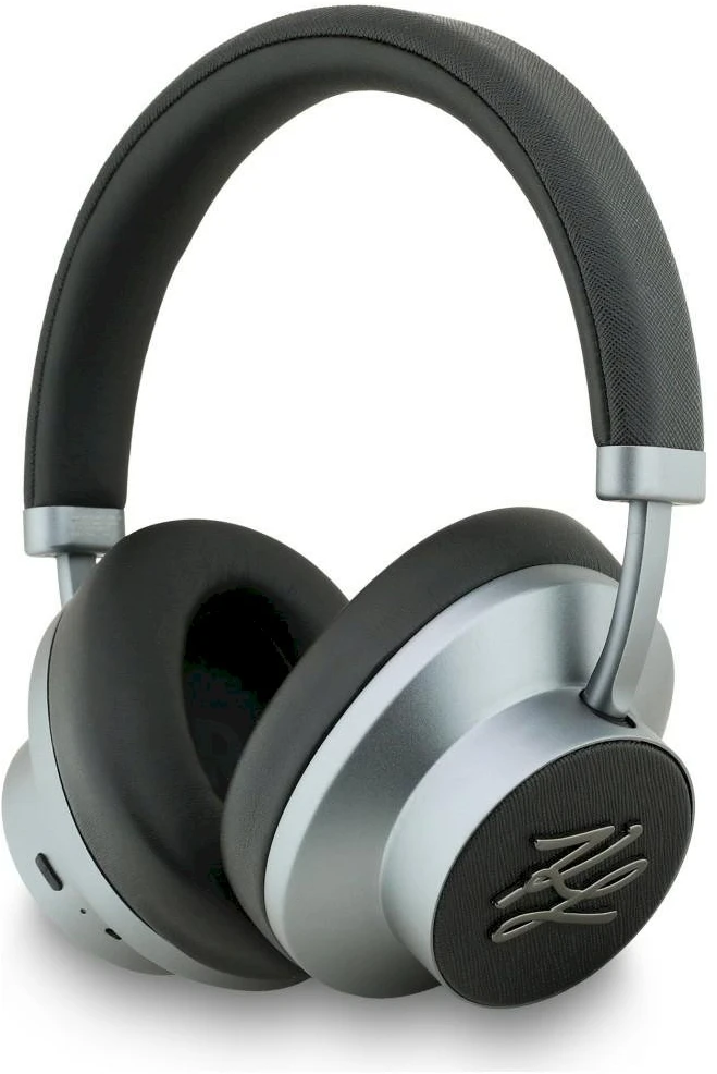 Belaidės ausinės ANC Karl Lagerfeld Grained Initials KF003083 juodas