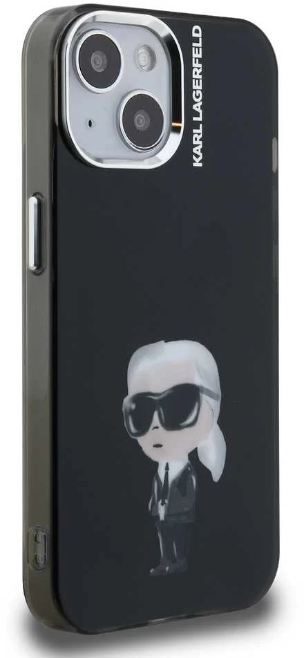 Karl Lagerfeld IML Aquarelle Karl dėklas Apple iPhone 15 juodos spalvos