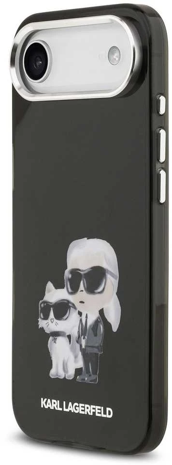 Karl Lagerfeld IML Aquarelle Karl and Choupette dėklas skirtas Apple iPhone Air juodos spalvos