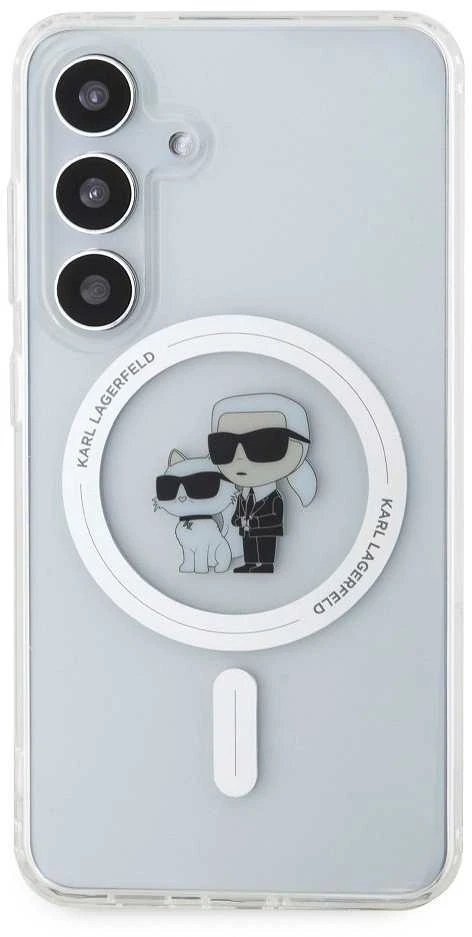 Samsung Galaxy S24 Karl Lagerfeld Dėklas IML Karl&Choupette MagSafe (KLHMS24SHGKCNOT) skaidrus