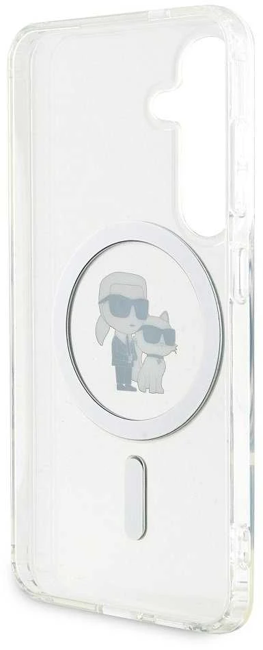 Samsung Galaxy S24 Karl Lagerfeld Dėklas IML Karl&Choupette MagSafe (KLHMS24SHGKCNOT) skaidrus