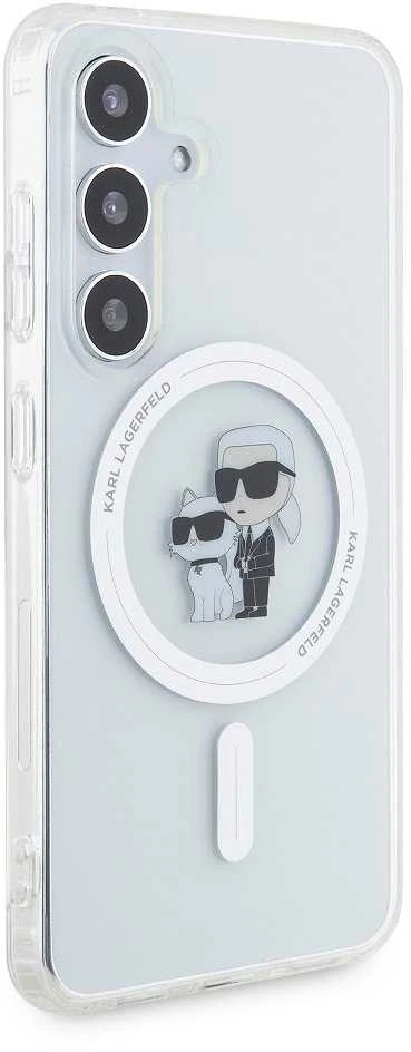 Samsung Galaxy S24 Karl Lagerfeld Dėklas IML Karl&Choupette MagSafe (KLHMS24SHGKCNOT) skaidrus