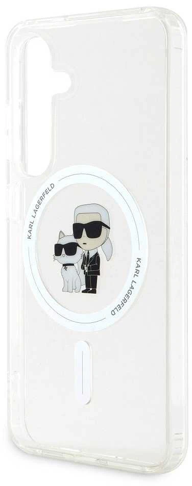 Samsung Galaxy S24 Karl Lagerfeld Dėklas IML Karl&Choupette MagSafe (KLHMS24SHGKCNOT) skaidrus