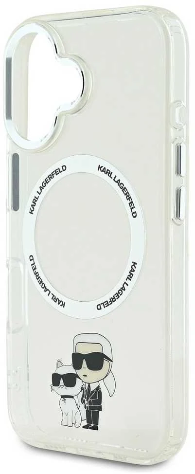Karl Lagerfeld IML Karl and Choupette MagSafe Apple iPhone 16 dėklas telefonui skaidrus