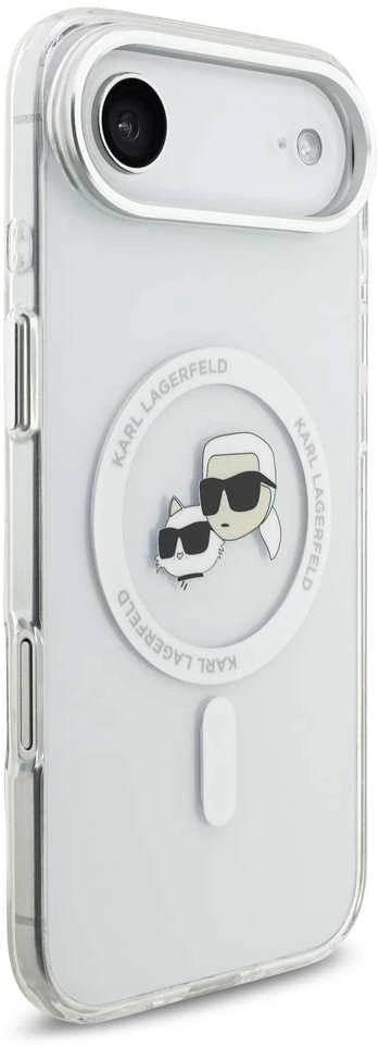 Karl Lagerfeld IML K&CH Heads Metal Frame MagSafe dėklas skirtas Apple iPhone Air skaidrus
