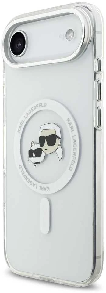 Karl Lagerfeld IML K&CH Heads Metal Frame MagSafe dėklas skirtas Apple iPhone Air skaidrus
