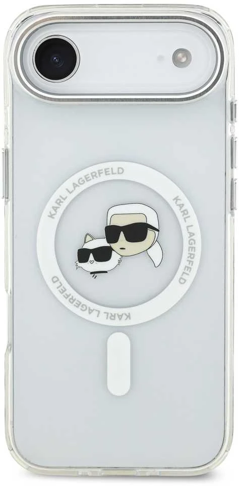 Karl Lagerfeld IML K&CH Heads Metal Frame MagSafe dėklas skirtas Apple iPhone Air skaidrus