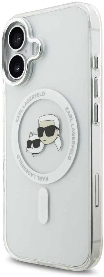 Karl Lagerfeld IML K&CH Heads Metal Frame MagSafe dėklas skirtas Apple iPhone 17 skaidrus