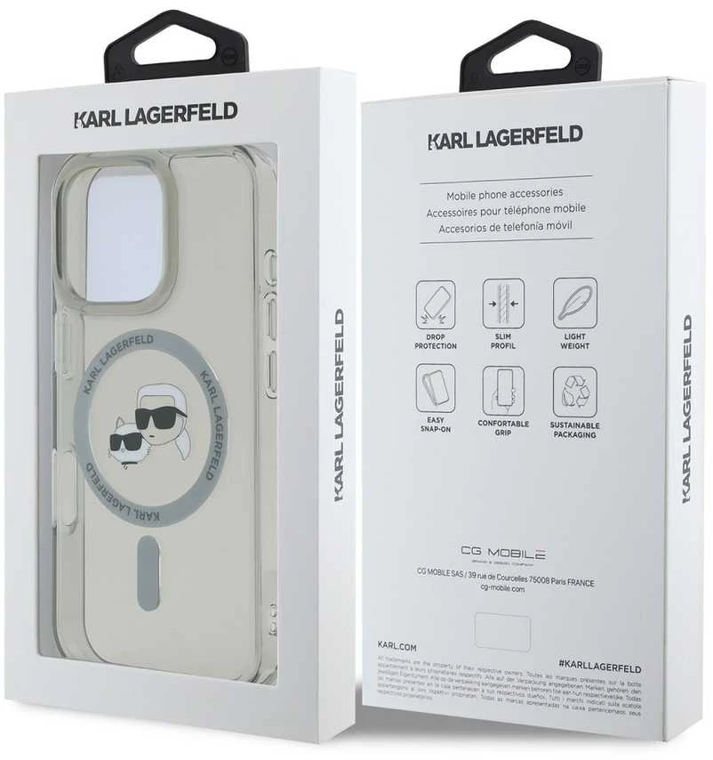 Karl Lagerfeld KLHMP16XHLSKCK Apple iPhone 16 Pro Max 6.9″ juodos spalvos kietas dėklas IML Metal Karl&Choupette H