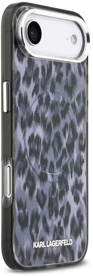Karl Lagerfeld IML Leopard MagSafe dėklas skirtas Apple iPhone Air pilkos spalvos