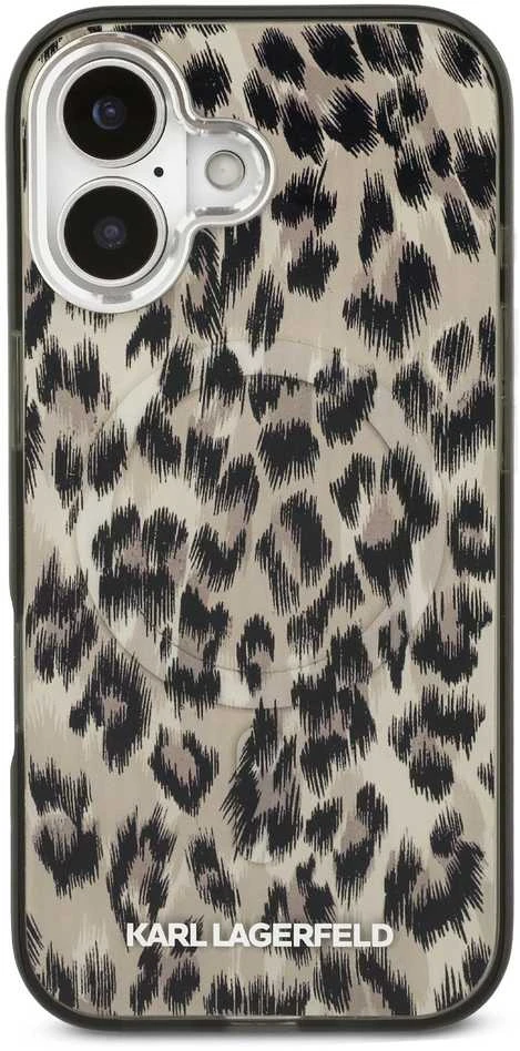 Karl Lagerfeld IML Leopard MagSafe dėklas skirtas Apple iPhone 17 Brown