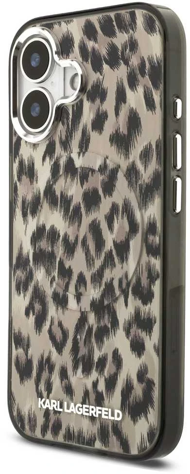 Karl Lagerfeld IML Leopard MagSafe dėklas skirtas Apple iPhone 17 Brown