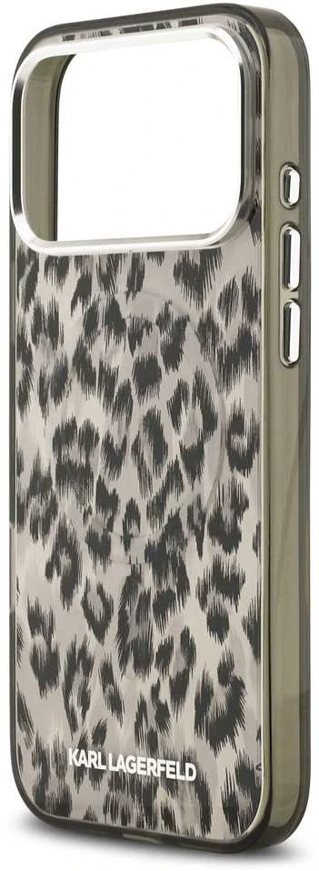 Karl Lagerfeld IML Leopard Pattern MagSafe dėklas skirtas Apple iPhone 17 Pro Max rudos spalvos
