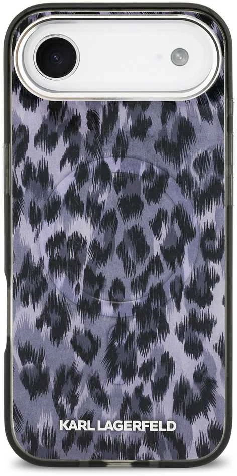 Karl Lagerfeld IML Leopard MagSafe dėklas skirtas Apple iPhone Air pilkos spalvos