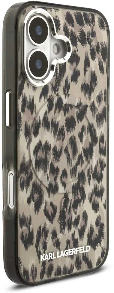 Karl Lagerfeld IML Leopard MagSafe dėklas skirtas Apple iPhone 17 Brown
