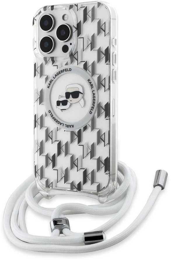 Karl Lagerfeld KLHMP16XHCKCKLCT Apple iPhone 16 Pro Max 6.9″ skaidrus kietas dėklas IML Crossbody Monogram