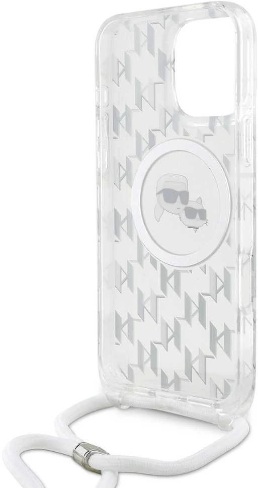 Karl Lagerfeld KLHMP16XHCKCKLCT Apple iPhone 16 Pro Max 6.9″ skaidrus kietas dėklas IML Crossbody Monogram