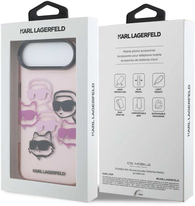 Karl Lagerfeld IML Multi K&CH Heads dėklas skirtas Apple iPhone Air Rožinė