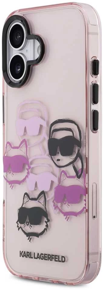 Karl Lagerfeld IML Multi K&CH Heads dėklas skirtas Apple iPhone 17 Rožinė