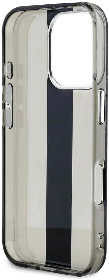 Karl Lagerfeld IML Stripe Logo Apple iPhone 16 Pro Max dėklas telefonui juodos spalvos