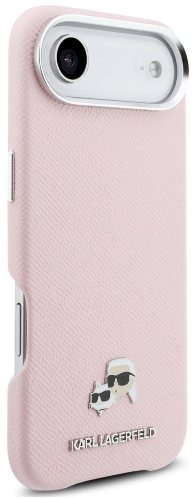 Dėklas Karl Lagerfeld Karl & Choupette Head Pins Saffiano MagSafe iPhone Air Case - Rožinė