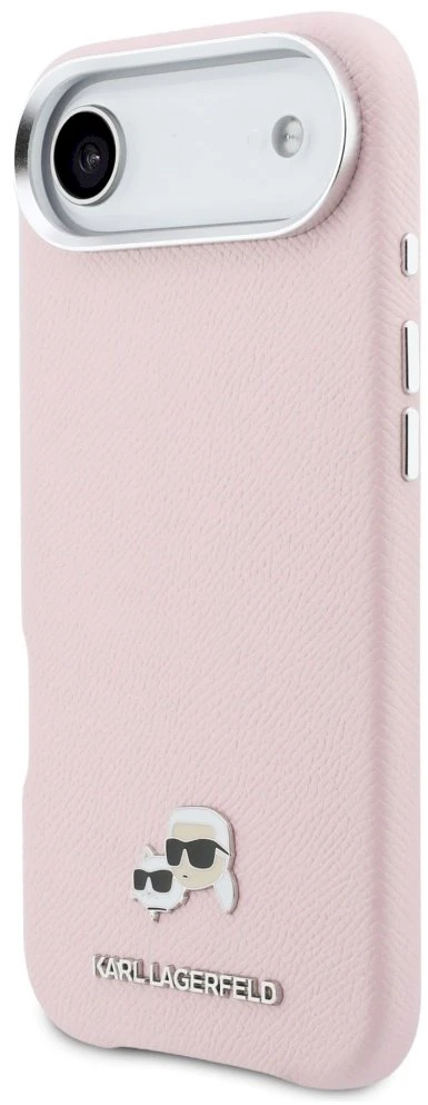 Dėklas Karl Lagerfeld Karl & Choupette Head Pins Saffiano MagSafe iPhone Air Case - Rožinė