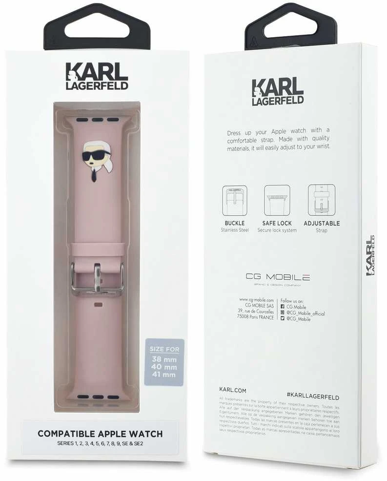 Karl Lagerfeld Karl Head NFT Watch apyrankė Apple Watch 38/40/41 rožinės spalvos