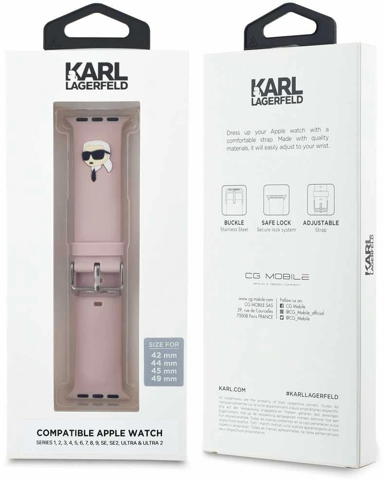 Karl Lagerfeld Karl Head NFT Watch apyrankė Apple Watch 42/44/45/46/49 rožinės spalvos