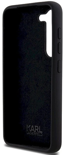 Dėklas Karl Lagerfeld KLHCS23SSMHKNPK S23 S911 juodos spalvos Silicone Ikonik Metal Pin