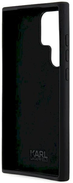 Dėklas Karl Lagerfeld KLHCS24LSMHKNPK S24 Ultra S928 juodos spalvos Silicone Ikonik Metal Pin