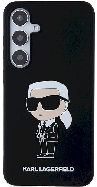 Karl Lagerfeld KLHCS24SSNIKBCK S24 S921 kietas dėklas juodos spalvos Silicone Ikonik
